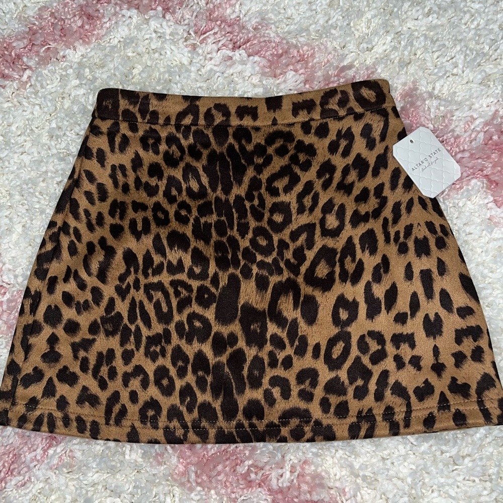 Leopard Print Mini Skirt